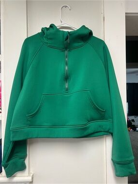 Green Half-Zip Hooded Pullover